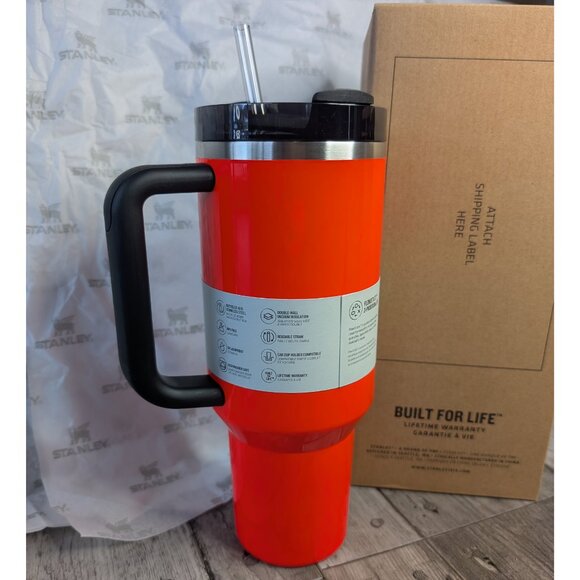 Stanley, Quencher H2.0 Flowstate™ Tumbler, 40oz, Neon Orange, New & Auth in Box - Picture 3 of 6